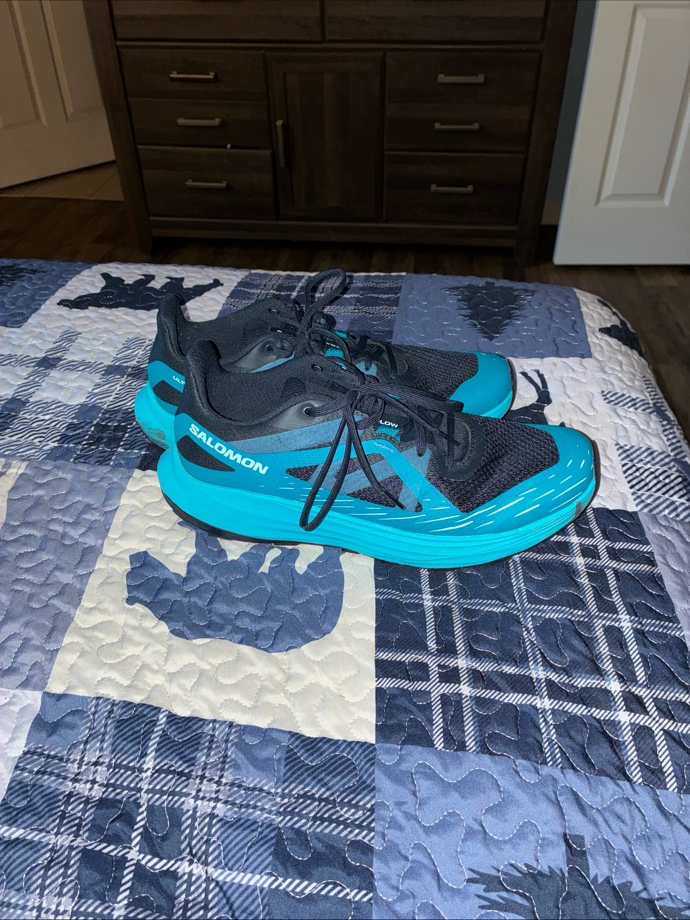 Salomon Kids' Black and Teal Athletic Sneakers